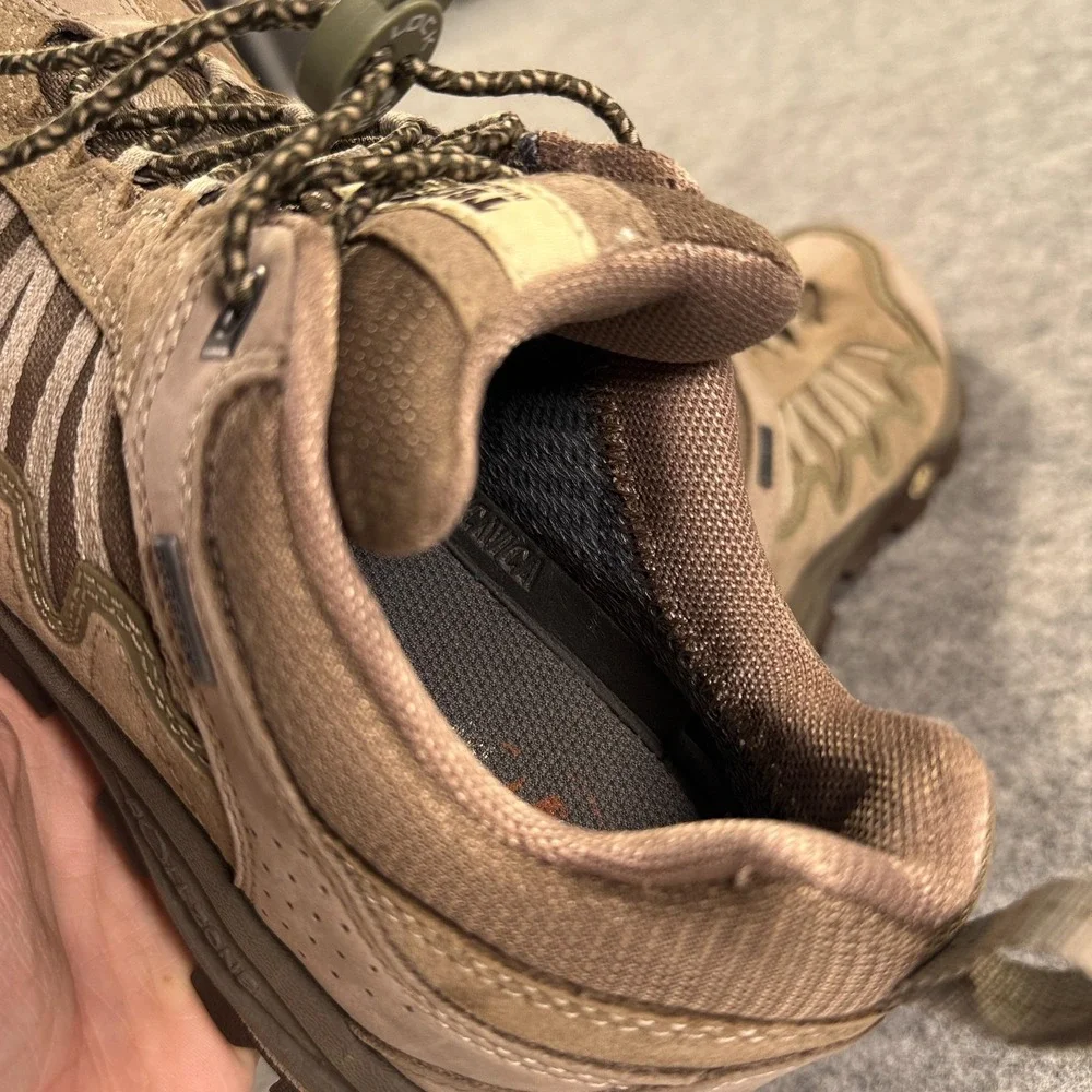 Tecnica Gore-Tex Shoes Womens Size 7.5 Brown Suede Low Top Hiking Trail Sneakers